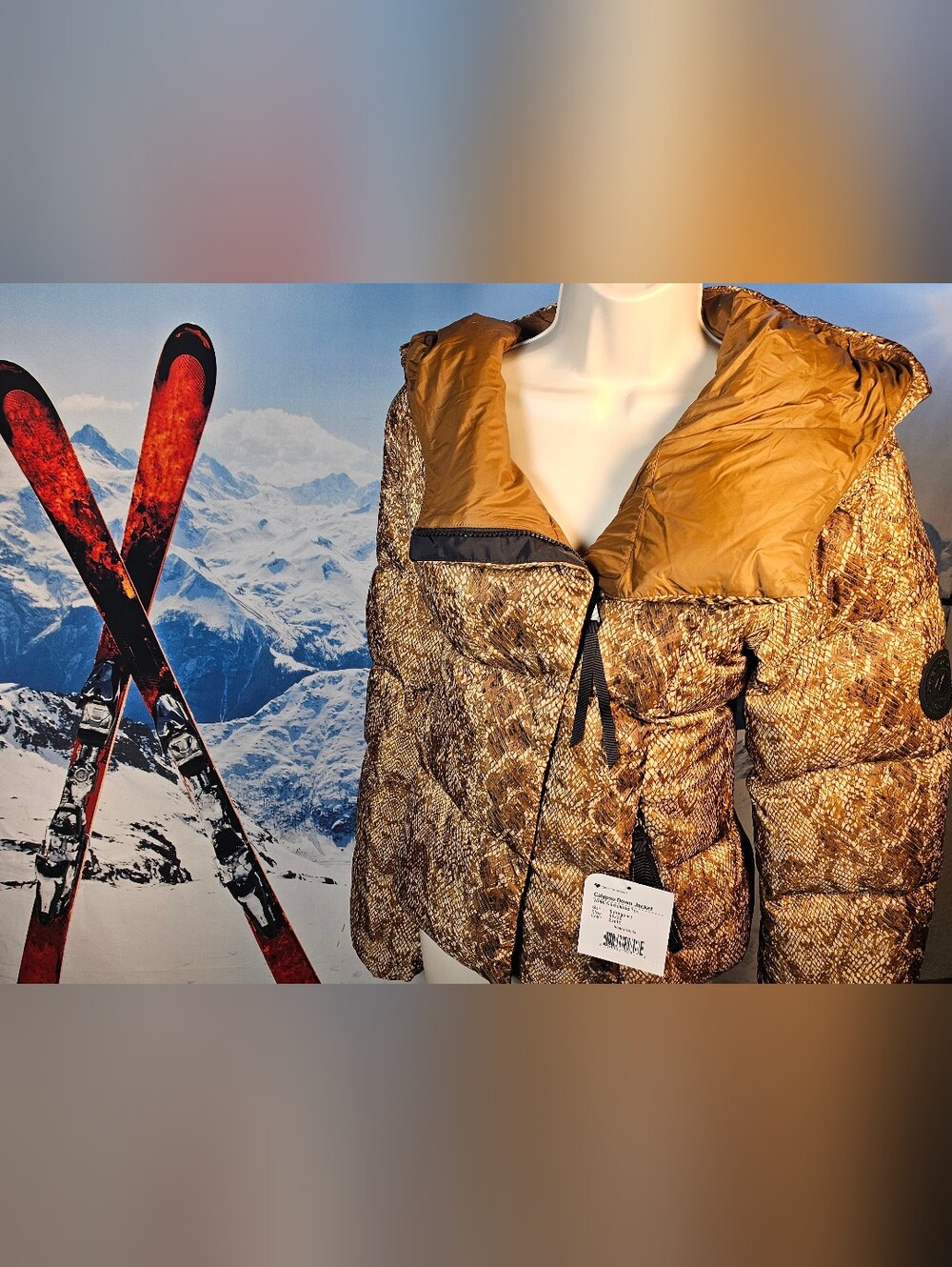 Obermeyer Calypso 700 Fill Down Jacket Size 8 Honey Snake NWT